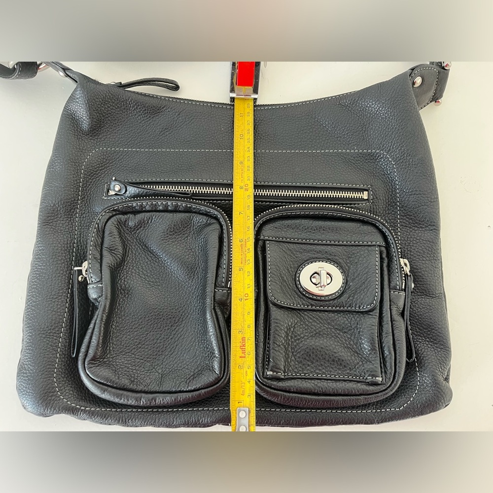 NWOT Danier Black Leather Crossbody Bag for Men Travel Bag Satchel - Picture 8 of 12